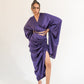 Asymmetric long-sleeved wrap top