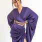 Asymmetric long-sleeved wrap top
