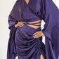 Asymmetric long-sleeved wrap top
