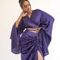 Asymmetric long-sleeved wrap top