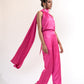 Scarf detail backless satin jumpsuit