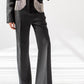 High-waisted trousers with rhinestone chain detailed pockets