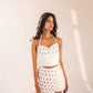 Hand-embellished halter top