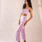 Hand-embellished high-waist trousers with bows