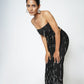 High-waisted trousers with drop embellishments
