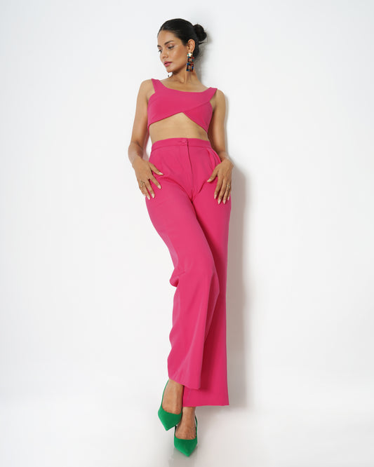 High-waisted double pleat trousers