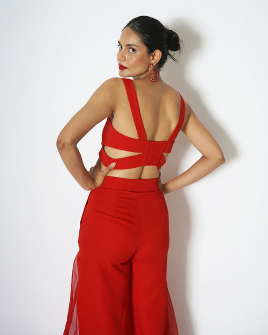 Cropped bustier with cut-out detail