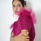 Half blazer with feather detail