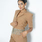 Half blazer with rhinestone chain detail