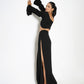 High-waisted side slit trousers