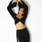 High-waisted side slit trousers