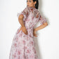 Printed organza wrap dress with camisole